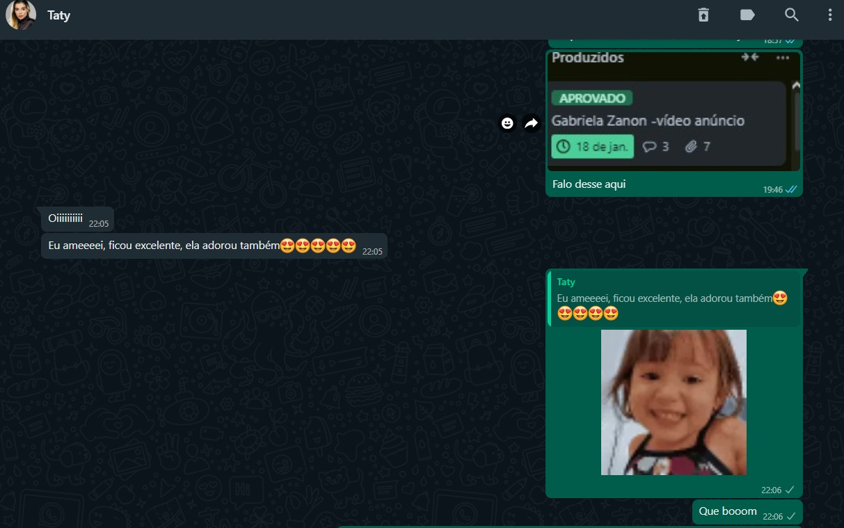 Elogio de uma agência cliente sobre a peça entregue