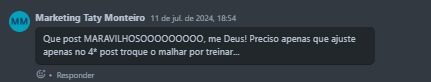Elogio de uma agência cliente sobre a peça entregue