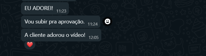 Elogio de uma agência cliente sobre a peça entregue