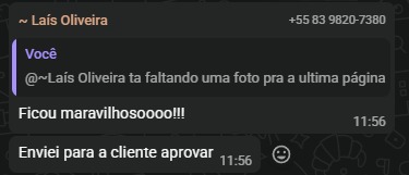 Elogio de uma agência cliente sobre a peça entregue